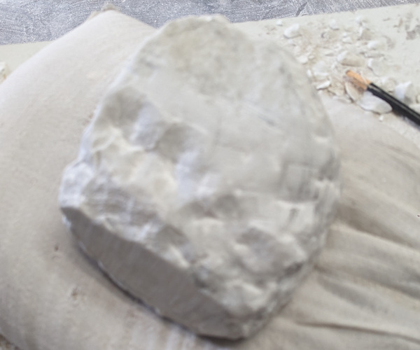 an abstract sculpture made from marble