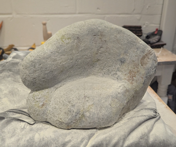 a sculpture depicting abstract shapes